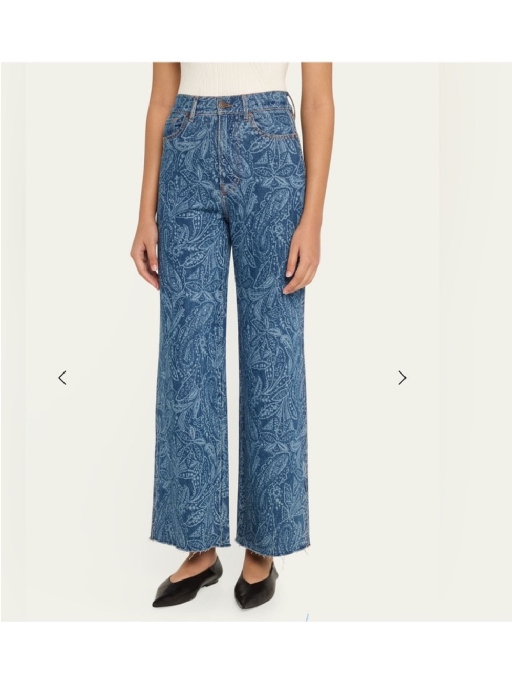 NWT Veronica Beard Blue Taylor High Rise Paisley Jeans